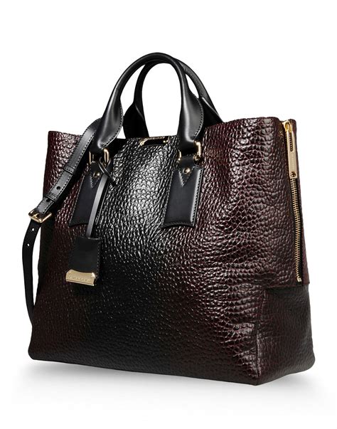 black leather burberry purse